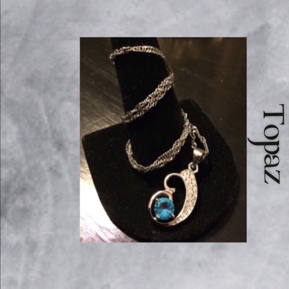 Topaz Pendant & Chain MADE IN USA - Picture 2 of 5